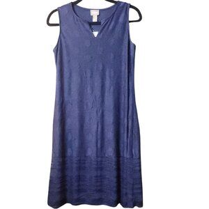 Chico's 0 Monochrome Navy Blue Polka Dot Midi Dress Size Small NWT $80